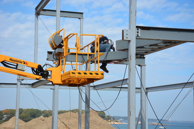 Construction Worker On Steel Frames